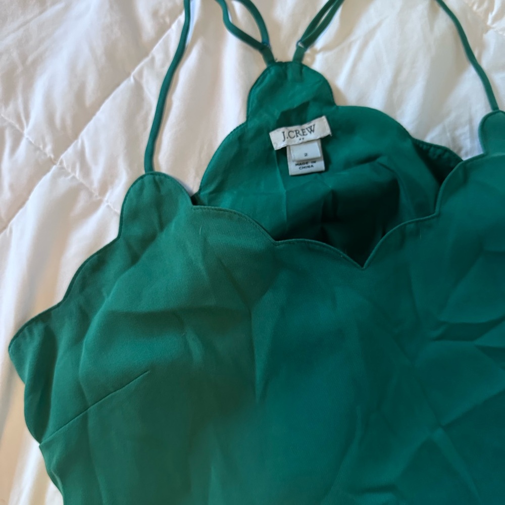 J. Crew Teal Scalloped Camisole